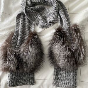 Genuine fox fur scarf